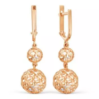 Серьги с фианитами Линии Любви