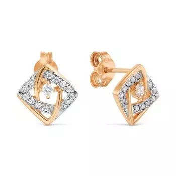 Серьги с фианитами Линии Любви