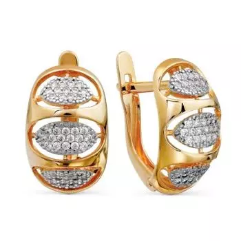 Серьги с фианитами Линии Любви