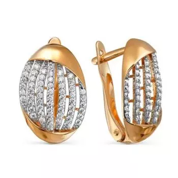 Серьги с фианитами Линии Любви