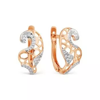 Серьги с фианитами Линии Любви