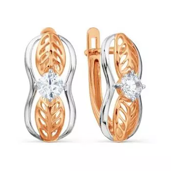 Серьги с фианитами Линии Любви
