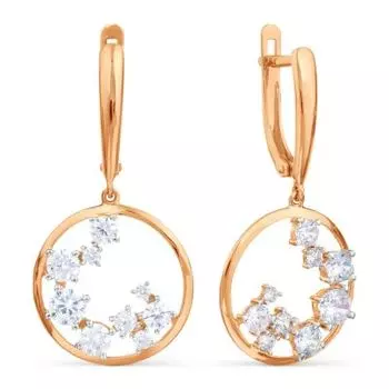 Серьги с фианитами Линии Любви