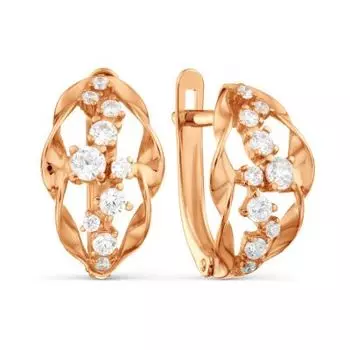 Серьги с фианитами Линии Любви