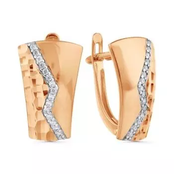 Серьги с фианитами Линии Любви