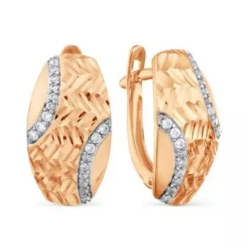 Серьги с фианитами Линии Любви