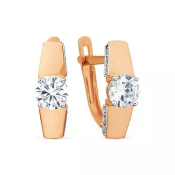 Серьги с фианитами Линии Любви