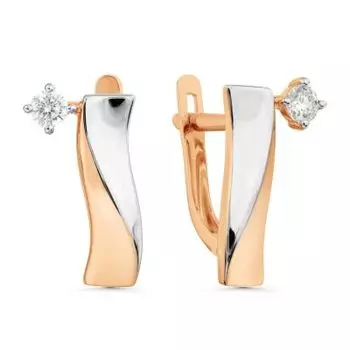 Серьги с фианитами Линии Любви