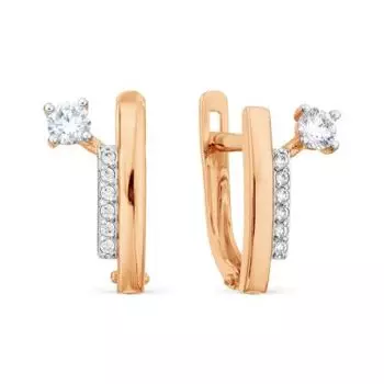 Серьги с фианитами Линии Любви