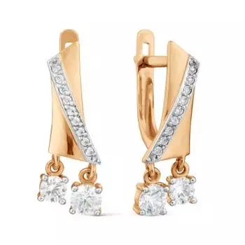 Серьги с фианитами Линии Любви