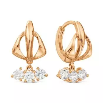 Серьги с фианитами Линии Любви