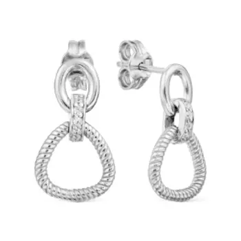 Серьги с фианитами Линии Любви