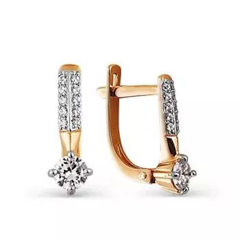 Серьги с фианитами Линии Любви