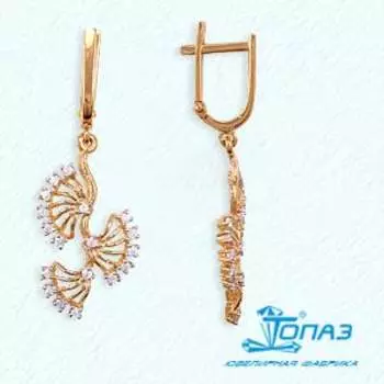 Серьги с фианитами Линии Любви