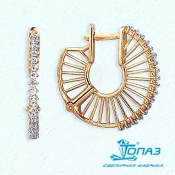 Серьги с фианитами Линии Любви