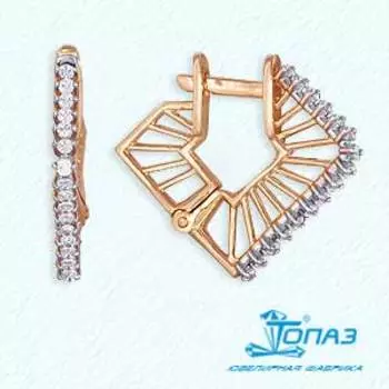 Серьги с фианитами Линии Любви