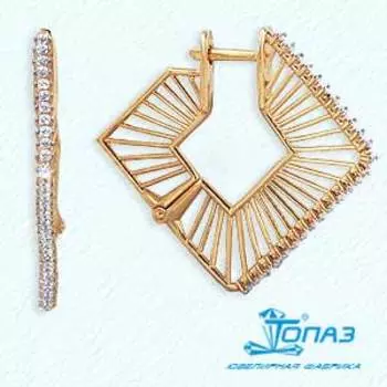 Серьги с фианитами Линии Любви