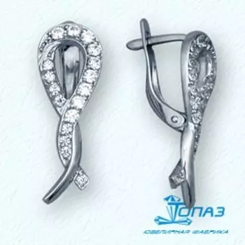 Серьги с фианитами Линии Любви