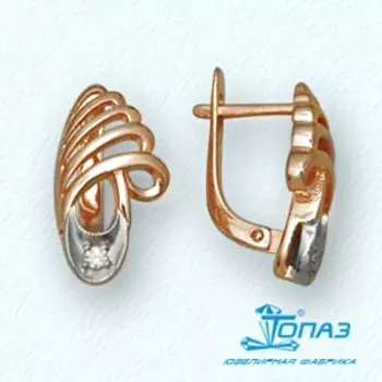 Серьги с фианитами Линии Любви