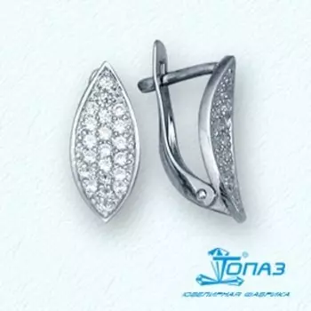 Серьги с фианитами Линии Любви