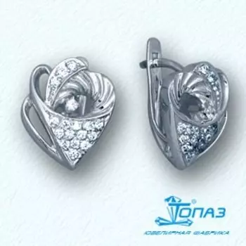 Серьги с фианитами Линии Любви