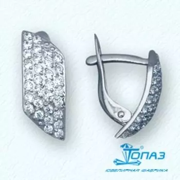 Серьги с фианитами Линии Любви