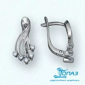 Серьги с фианитами Линии Любви