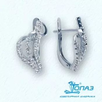 Серьги с фианитами Линии Любви