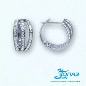 Серьги с фианитами Линии Любви