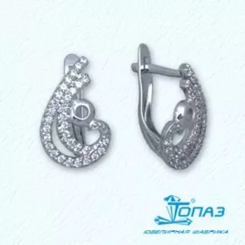 Серьги с фианитами Линии Любви