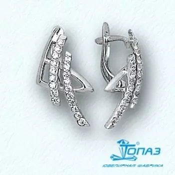 Серьги с фианитами Линии Любви