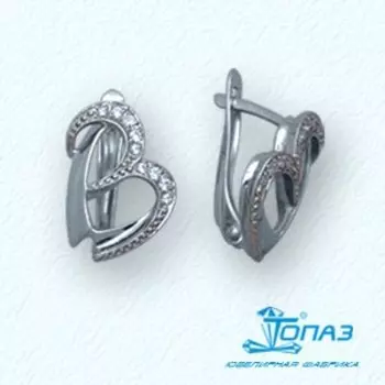 Серьги с фианитами Линии Любви