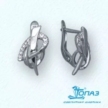 Серьги с фианитами Линии Любви