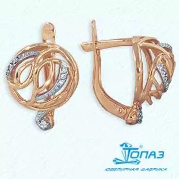 Серьги с фианитами Линии Любви