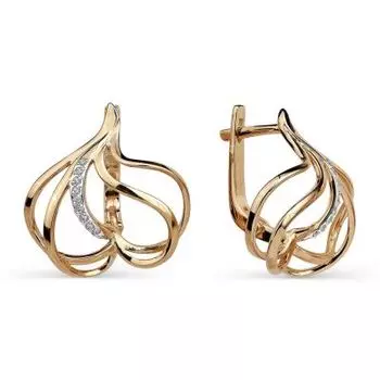 Серьги с фианитами Линии Любви