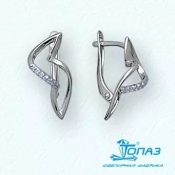 Серьги с фианитами Линии Любви