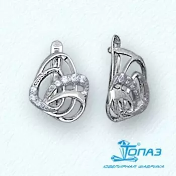 Серьги с фианитами Линии Любви