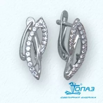 Серьги с фианитами Линии Любви