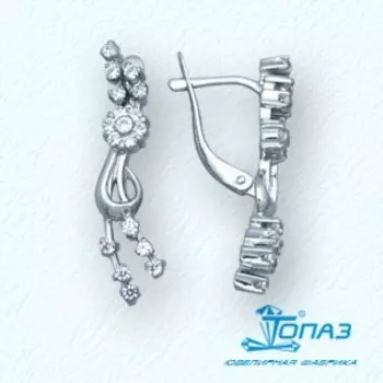 Серьги с фианитами Линии Любви