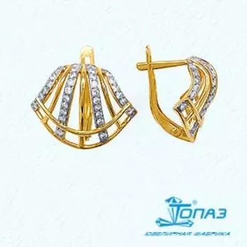 Серьги с фианитами Линии Любви