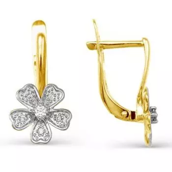 Серьги с фианитами Линии Любви