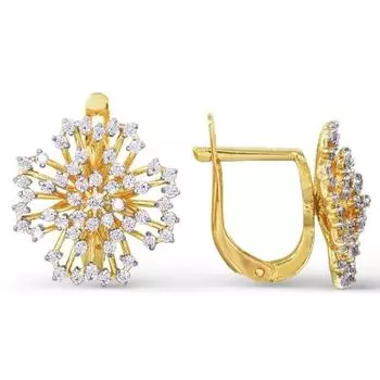 Серьги с фианитами Линии Любви