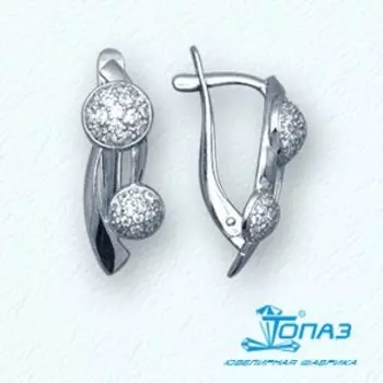 Серьги с фианитами Линии Любви