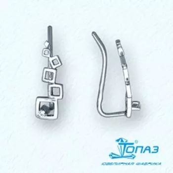 Серьги с фианитами Линии Любви