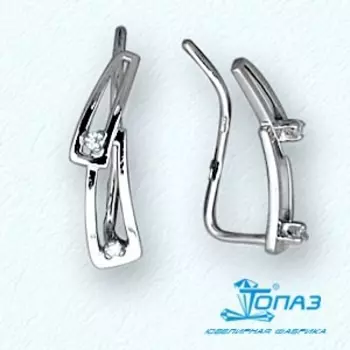 Серьги с фианитами Линии Любви