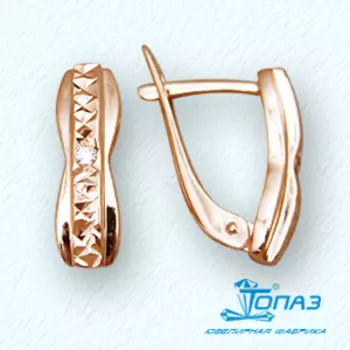 Серьги с фианитами Линии Любви