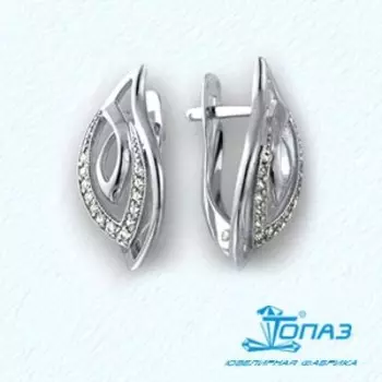 Серьги с фианитами Линии Любви