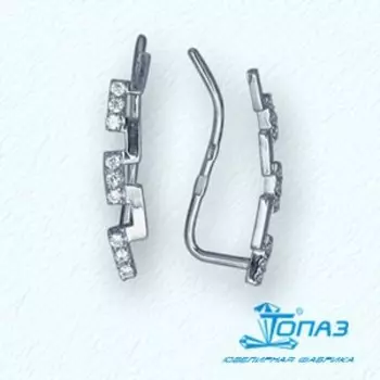 Серьги с фианитами Линии Любви