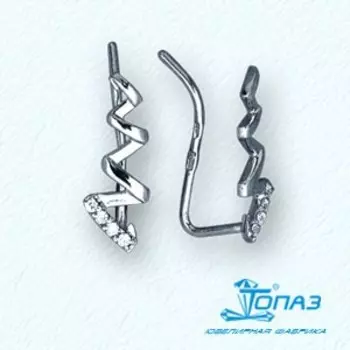 Серьги с фианитами Линии Любви