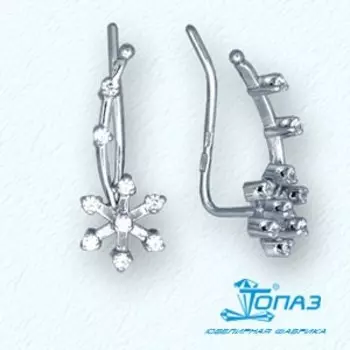 Серьги с фианитами Линии Любви